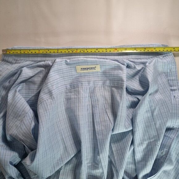 Porro & Porro Custom Tailor Blue Checkered Dress Shirt – 100% Cotton – Tailored - Picture 7 of 8